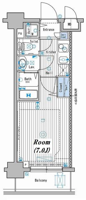 グランド・ガーラ池袋(1K/6階)の間取り写真