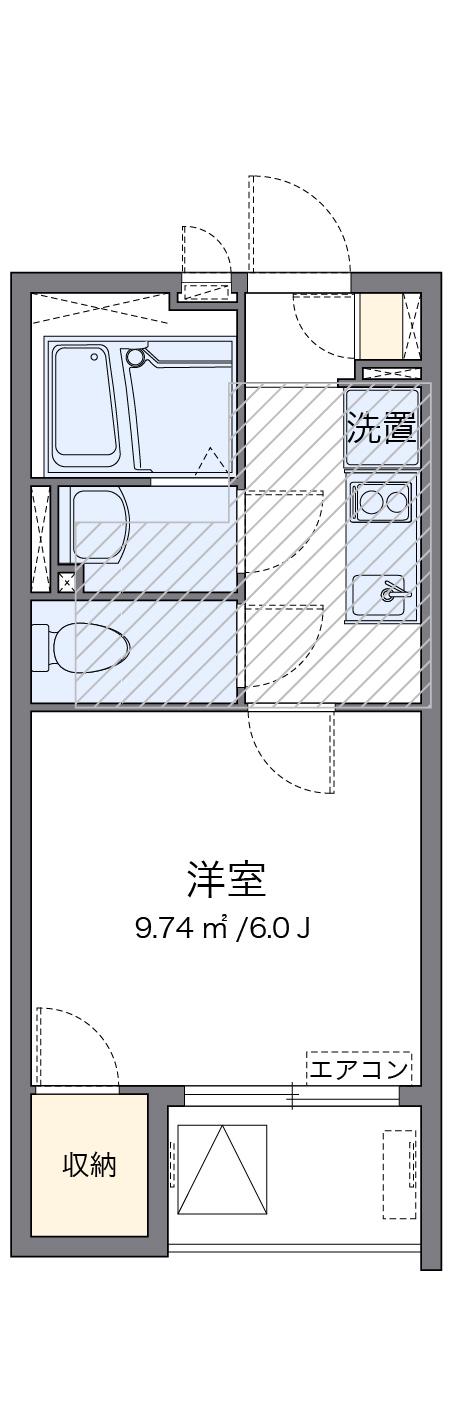 ミランダオカムラハイツ4(1K/3階)の間取り写真