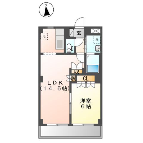 サンヴィラージュ(1LDK/3階)の間取り写真