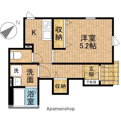 テラスノグチ(1K/1階)の間取り写真