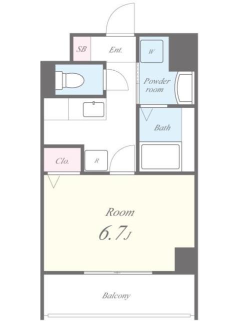 アラモ・1(1K/9階)の間取り写真