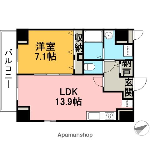 CRECIA クレシア(1LDK/5階)の間取り写真