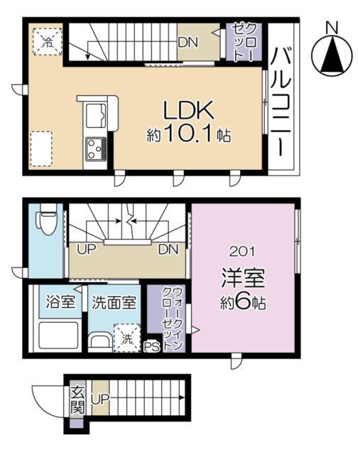 ジョリーメゾン高松(1LDK/1階)の間取り写真