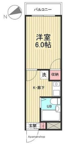 フレール(1K/2階)の間取り写真