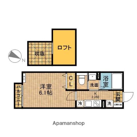 ソフィア西が丘(1K/2階)の間取り写真