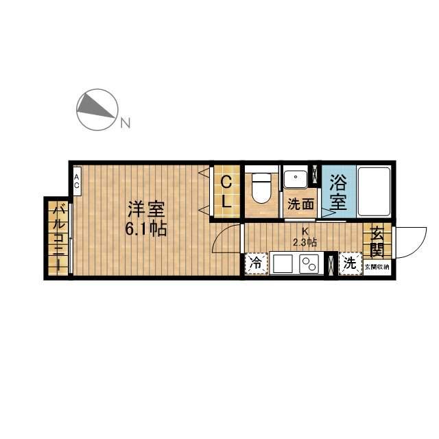 ソフィア西が丘(1K/1階)の間取り写真