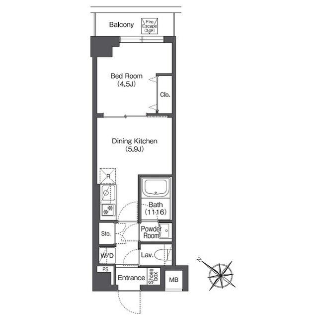コンフォリア志村坂上(1DK/3階)の間取り写真