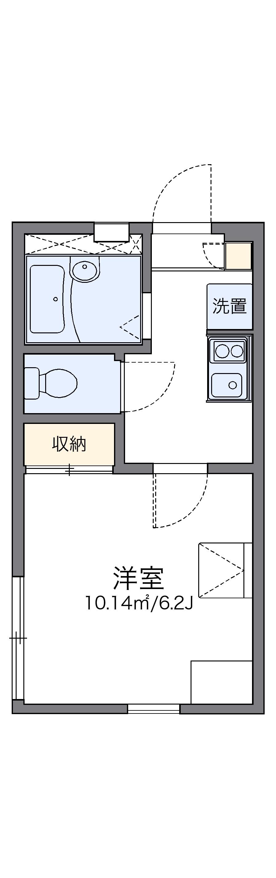 レオパレスAS 60(1K/1階)の間取り写真