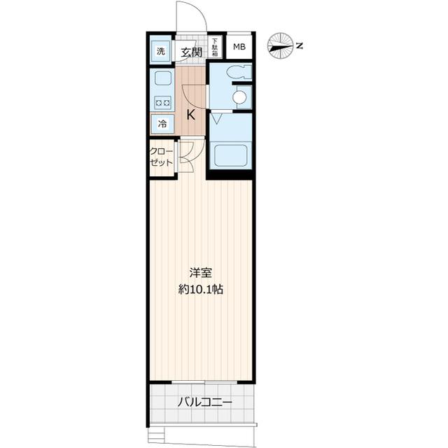 BEVERLY HOMES 赤塚公園Ⅱ(1K/3階)の間取り写真