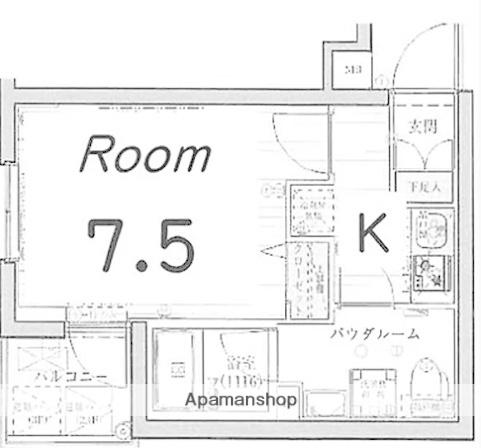 GROWS北赤羽(1K/4階)の間取り写真