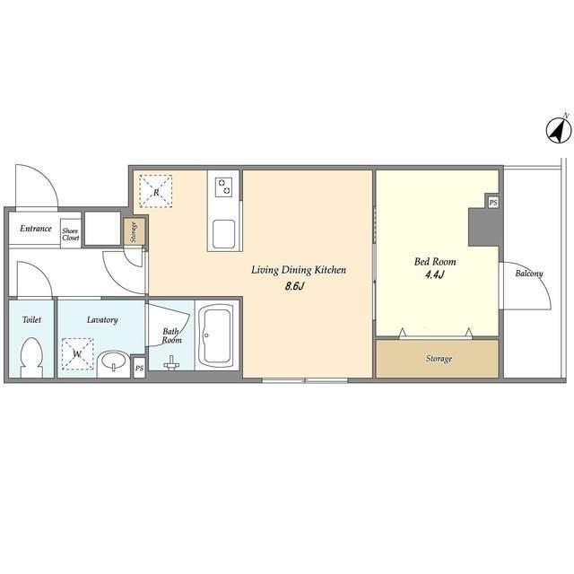 LOCS赤羽志茂(1LDK/2階)の間取り写真