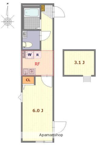 シエラグランデ亀有(ワンルーム/2階)の間取り写真