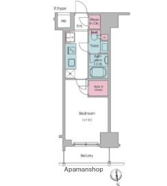 クレヴィア赤羽ステーションテラス(1K/2階)の間取り写真