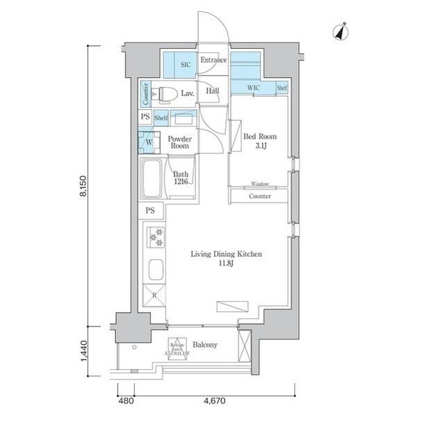 ORSUS板橋本町(1LDK/3階)の間取り写真