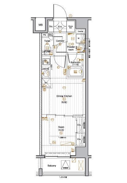 PREMIUM CUBE 池袋本町 4階階 間取り