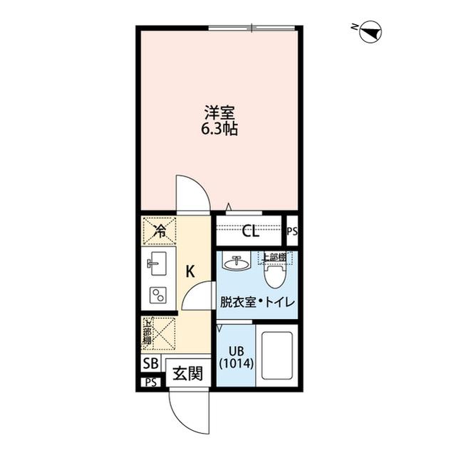 エクセラン西尾久イースト(1K/2階)の間取り写真