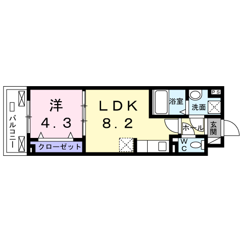 グランドレジデンス赤羽(1LDK/2階)の間取り写真
