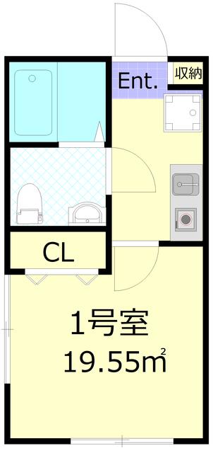 ファイルヒェン五反野(1K/1階)の間取り写真