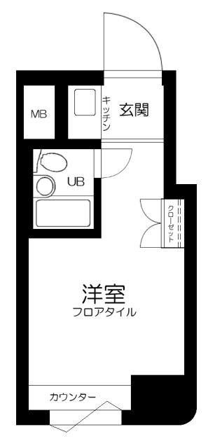 グランドハウスシャンティ(ワンルーム/8階)の間取り写真