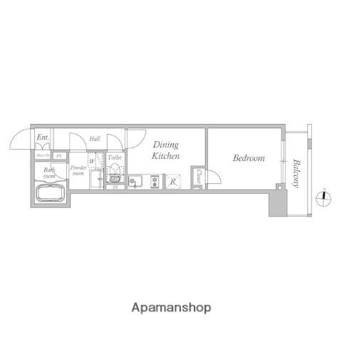 クオリタス東十条(1DK/3階)の間取り写真