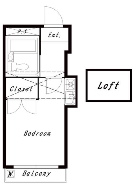 TKハイツ(ワンルーム/2階)の間取り写真