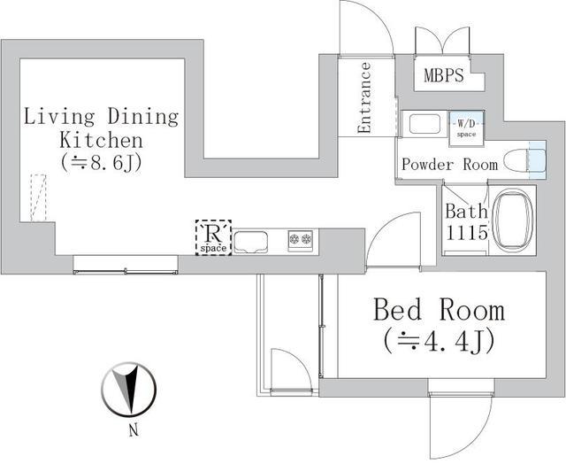 コートブリーズ板橋西台(1LDK/1階)の間取り写真
