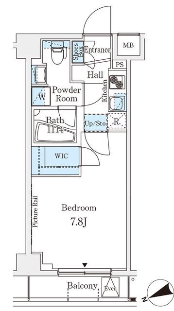 アジールコート山手動坂(1K/5階)の間取り写真