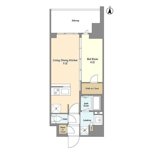 プライマル三ノ輪(1LDK/10階)の間取り写真