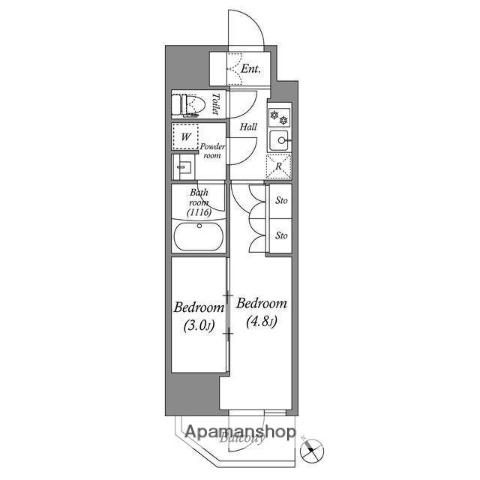 ACP RESIDENCE 西巣鴨(2K/3階)の間取り写真