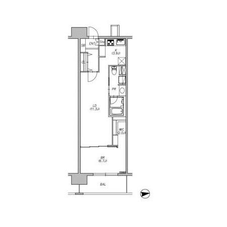 ロイヤルパークス西新井(1LDK/3階)の間取り写真