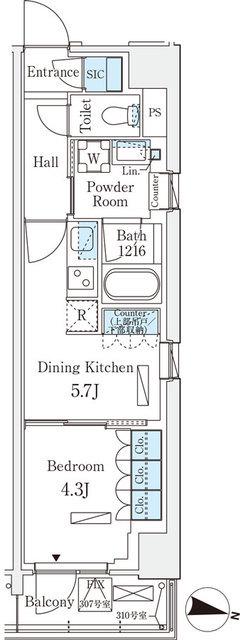 ロイヤルパークス赤羽サウス(1DK/2階)の間取り写真