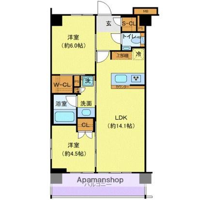 ジェノヴィア赤羽(2LDK/3階)の間取り写真