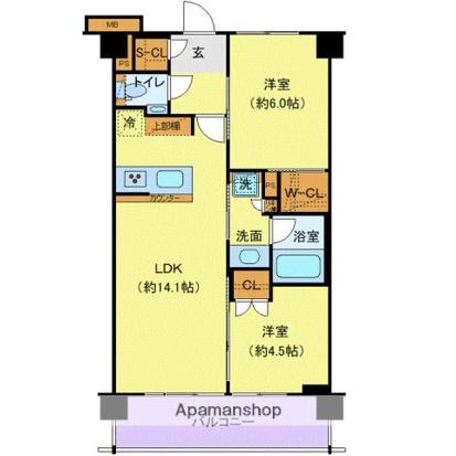 ジェノヴィア赤羽(2LDK/4階)の間取り写真