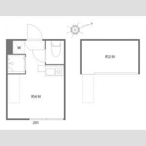 カーサソラーナ(ワンルーム/2階)の間取り写真