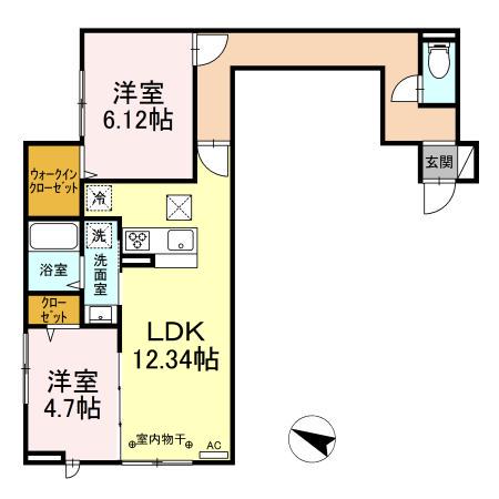 アヴァンス千住緑町(2LDK/1階)の間取り写真