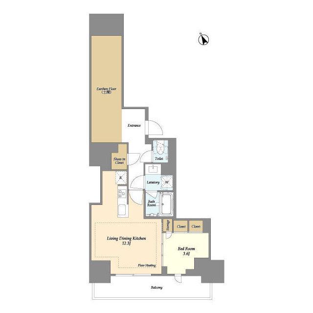 オアーゼ日暮里レジデンス(1LDK/2階)の間取り写真