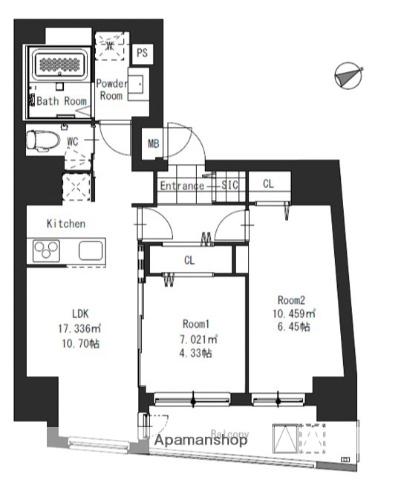 プレシャス赤羽岩淵(2LDK/4階)の間取り写真