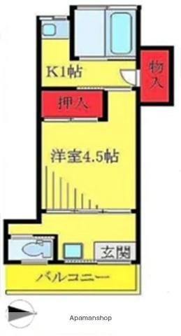 ラルーチェ十条(1K/2階)の間取り写真