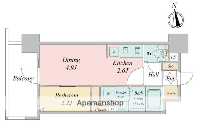 LIVE CASA西台(1DK/3階)の間取り写真