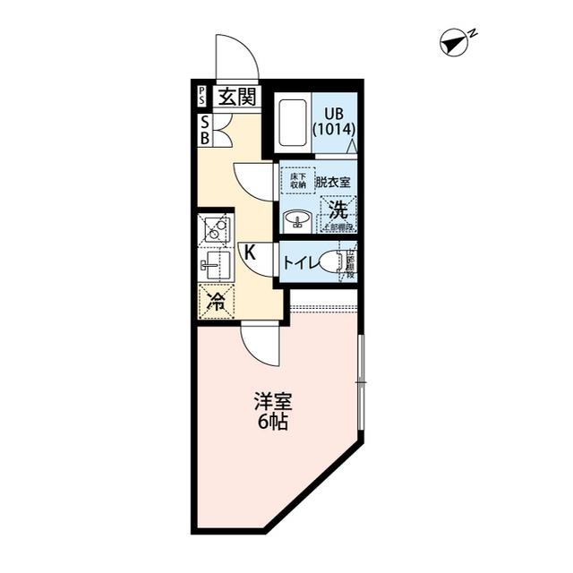 エクセラン竹ノ塚(1K/1階)の間取り写真