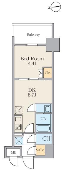 ALIVIS五反野(1DK/2階)の間取り写真