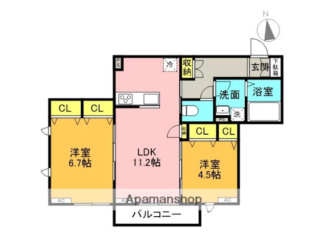 リスレーヌ練馬(2LDK/1階)の間取り写真