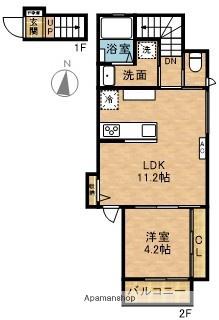 グラン・パレ(1LDK/2階)の間取り写真