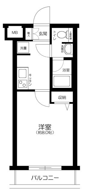 RELUXIA綾瀬Ⅱ(1K/3階)の間取り写真