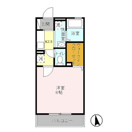 TI AMO(1K/1階)の間取り写真