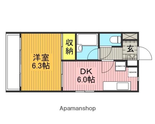 グリーンハイム赤羽(1DK/2階)の間取り写真