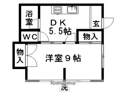 矢口ハイツ(ワンルーム/1階)の間取り写真
