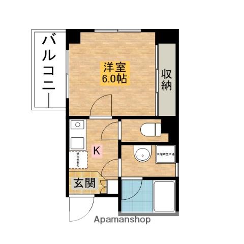 プリオール・オオフチ(1K/2階)の間取り写真