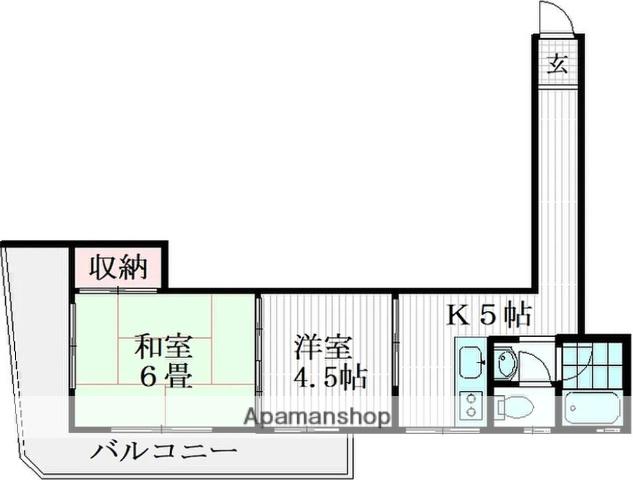 ハイツ伊那(2K/3階)の間取り写真