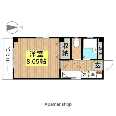 シャトーセブン(1K/1階)の間取り写真